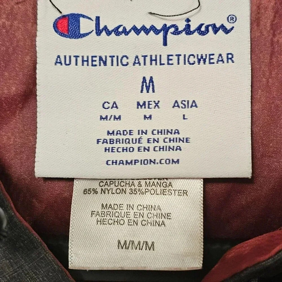 Champion Florida State Jacket Mens M Garnet Gray FSU Hoodie Windbreaker EUC - Picture 7 of 8